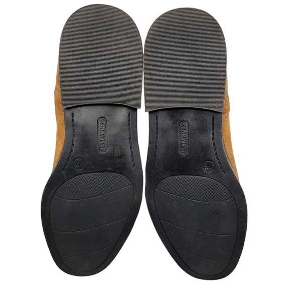 Nine West | Cognac Brown Suede Almond Toe Southwestern Ankle Booties Women's 7 - Picture 12 of 13